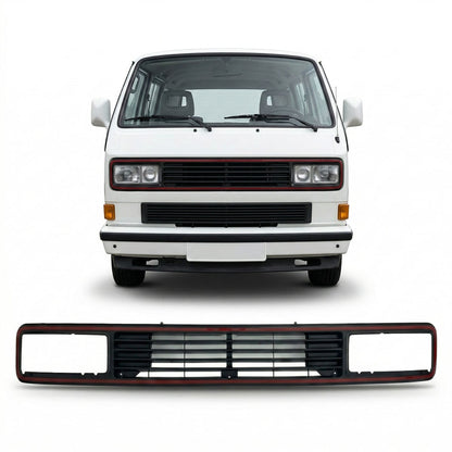 Front Grill ohne Emblem mit rotem Rand passend für Volkswagen T3 1979-1992