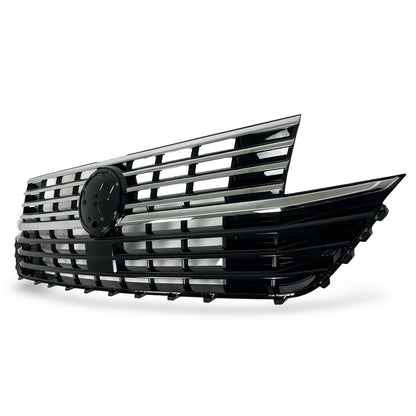 Kühlergrill Hochglanz Schwarz mit 5 Chromleisten passend für VW T6.1 2019-2024