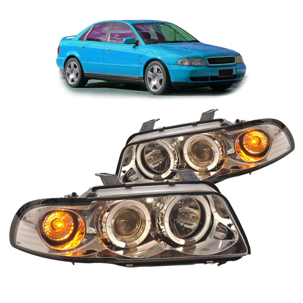 Scheinwerfer Halogen Chrome passend für AUDI A4 B5 (8D) Limousine Avant Vor-Facelift 1995-1998