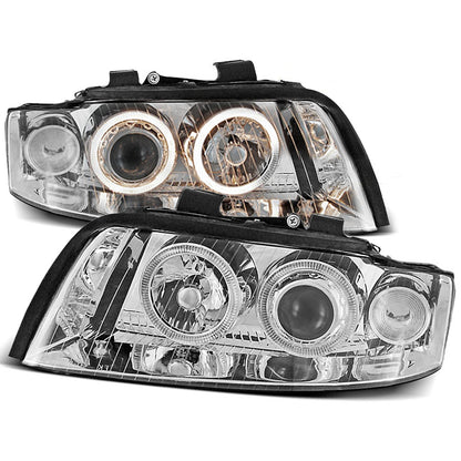 SCHEINWERFER ANGEL EYES CHROM passend für Audi A4 10.00-10.04