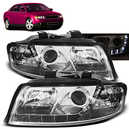 Scheinwerfer Tagfahrlicht Chrom passend für Audi A4 10.00-10.04