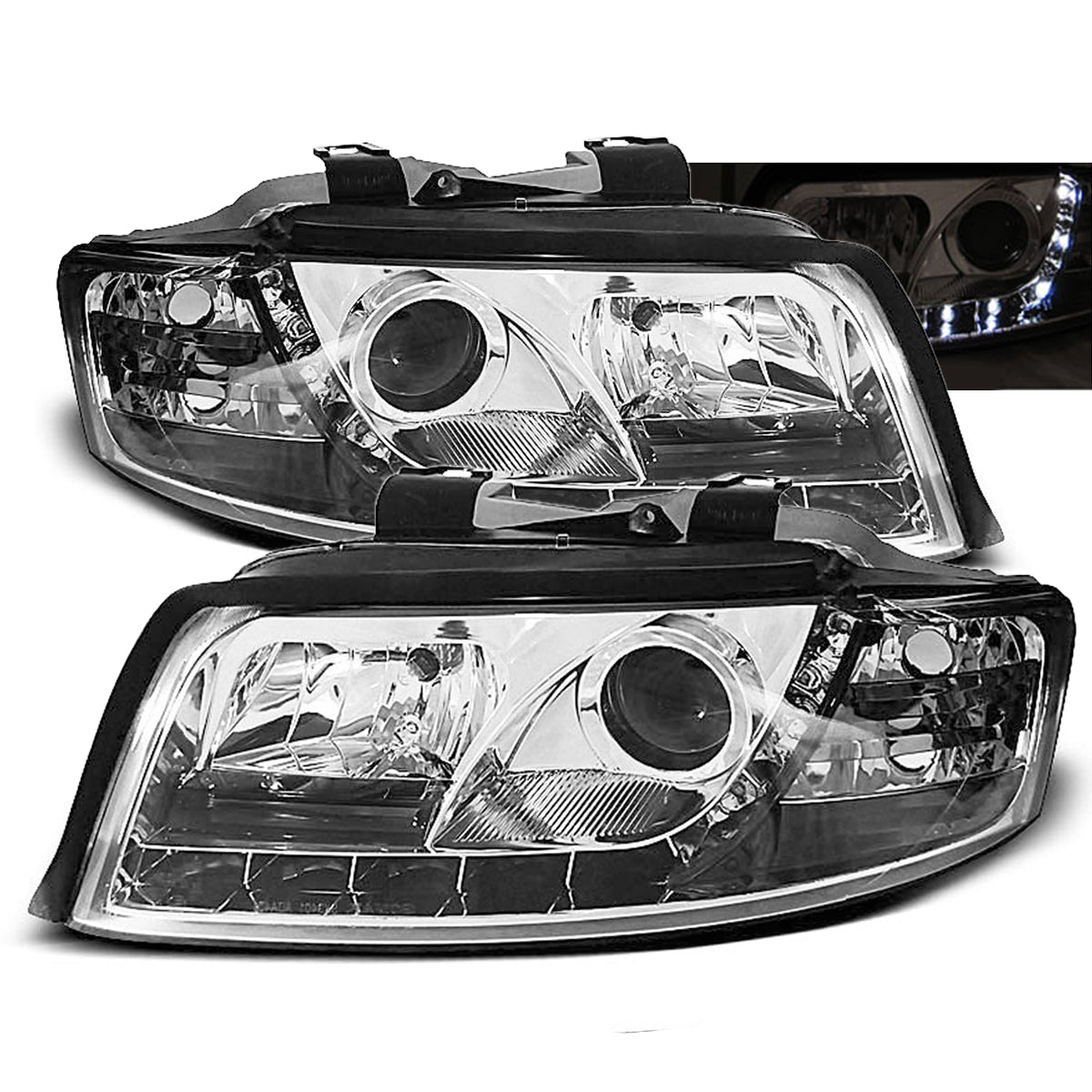 Scheinwerfer Tagfahrlicht Chrom passend für Audi A4 10.00-10.04