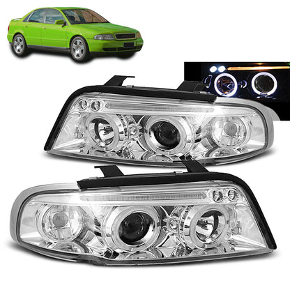 Scheinwerfer Angel Eyes Chrom passend für Audi A4 11.94-12.98