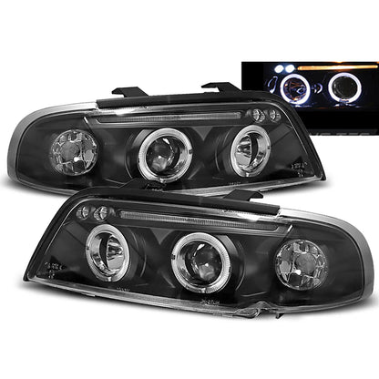 Scheinwerfer Angel Eyes Schwarz passend für Audi A4 11.94-12.98