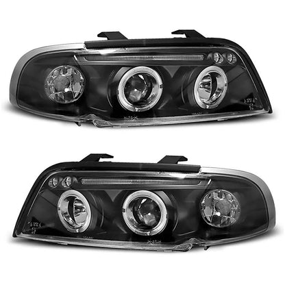 Scheinwerfer Angel Eyes Schwarz passend für Audi A4 11.94-12.98