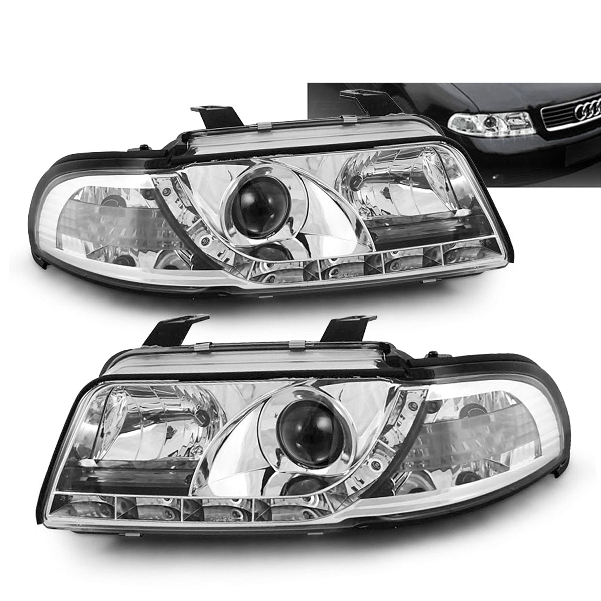 Scheinwerfer Tagfahrlicht Chrom passend für Audi A4 01.99-09.00