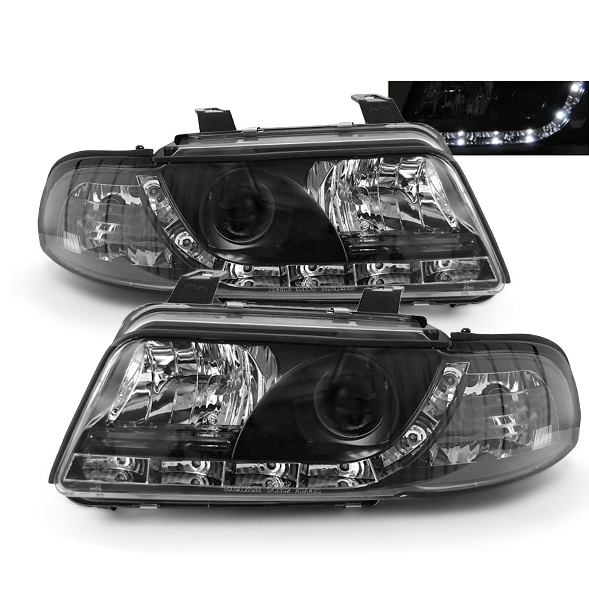 Scheinwerfer Tagfahrlicht Schwarz passend für Audi A4 01.99-09.00