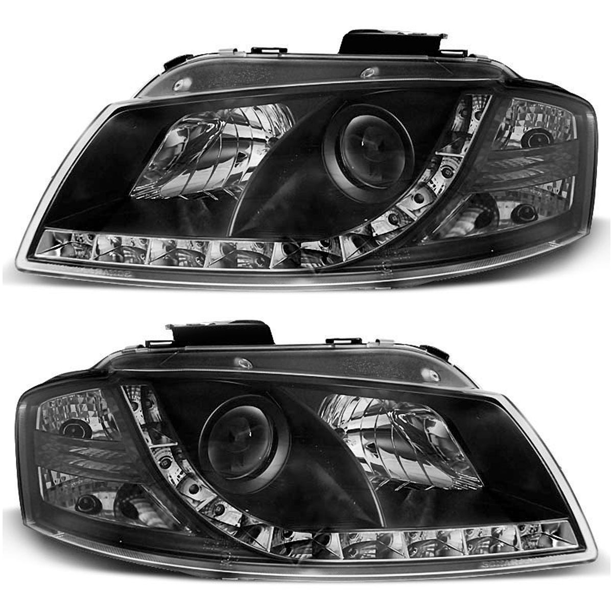 Scheinwerfer Tagfahrlicht Schwarz passend für Audi A3 8P 05.03-03.08