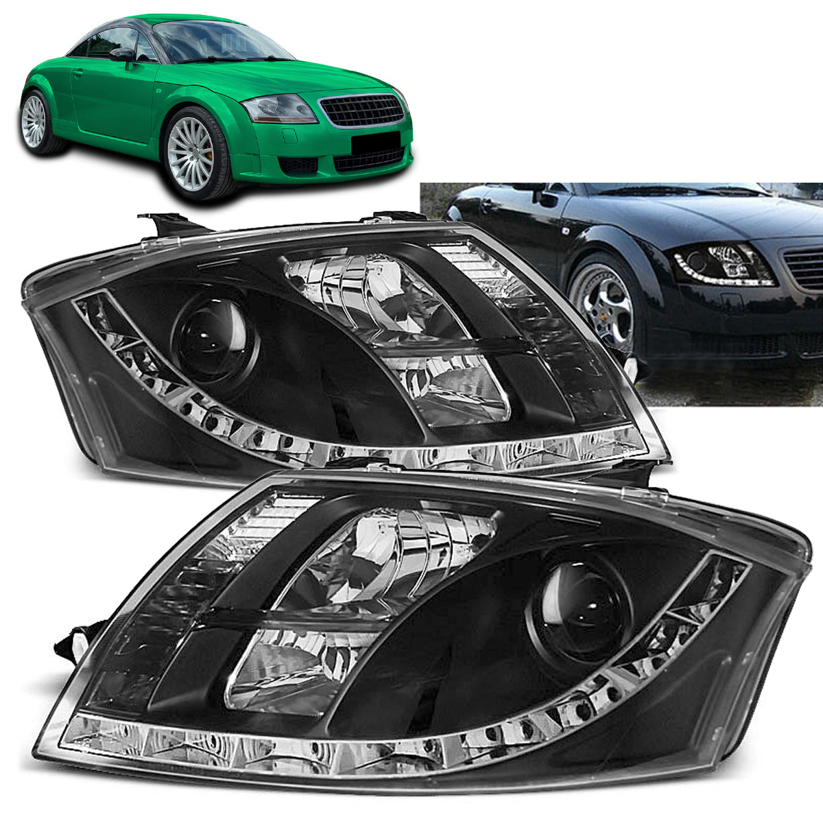 Scheinwerfer Tagfahrlicht Schwarz passend für Audi TT 99-05