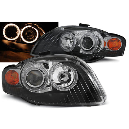 Scheinwerfer Angel Eyes Schwarz passend für Audi A4 B7 11.04-03.08