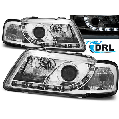 Scheinwerfer True DRL Chrom passend für Audi A3 8L 08.96-08.00