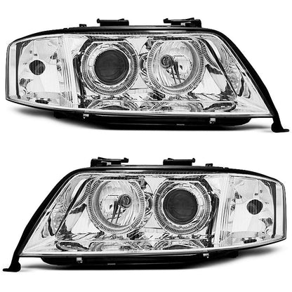 Scheinwerfer Angel Eyes Chrom passend für Audi A6 05.97-09.99