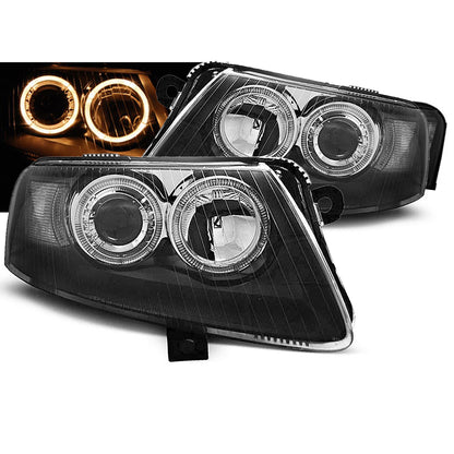 Scheinwerfer Angel Eyes Schwarz passend für Audi A6 C6 04.04-08