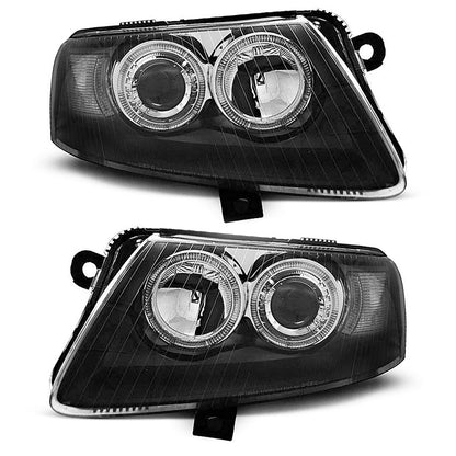 Scheinwerfer Angel Eyes Schwarz passend für Audi A6 C6 04.04-08