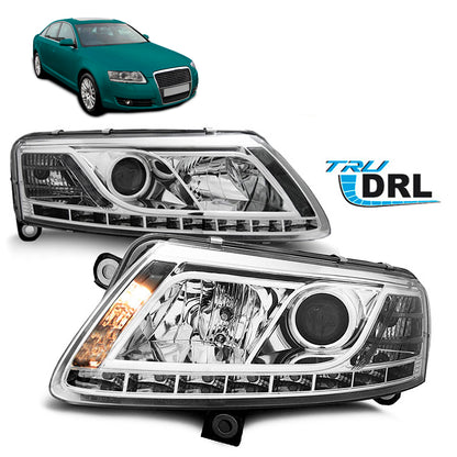Scheinwerfer True DRL Chrom passend für Audi A6 C6 04.04-08