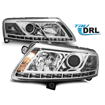 Scheinwerfer True DRL Chrom passend für Audi A6 C6 04.04-08