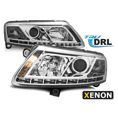 Xenon Scheinwerfer True DRL Chrom passend für Audi A6 C6 04.04-08