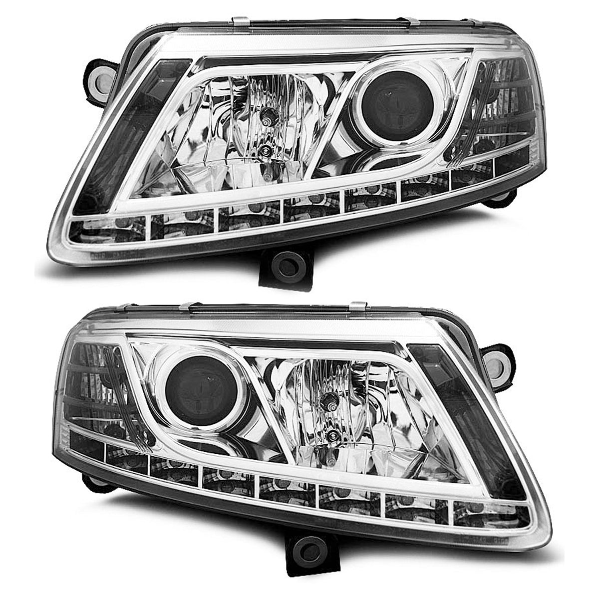 Xenon Scheinwerfer True DRL Chrom passend für Audi A6 C6 04.04-08