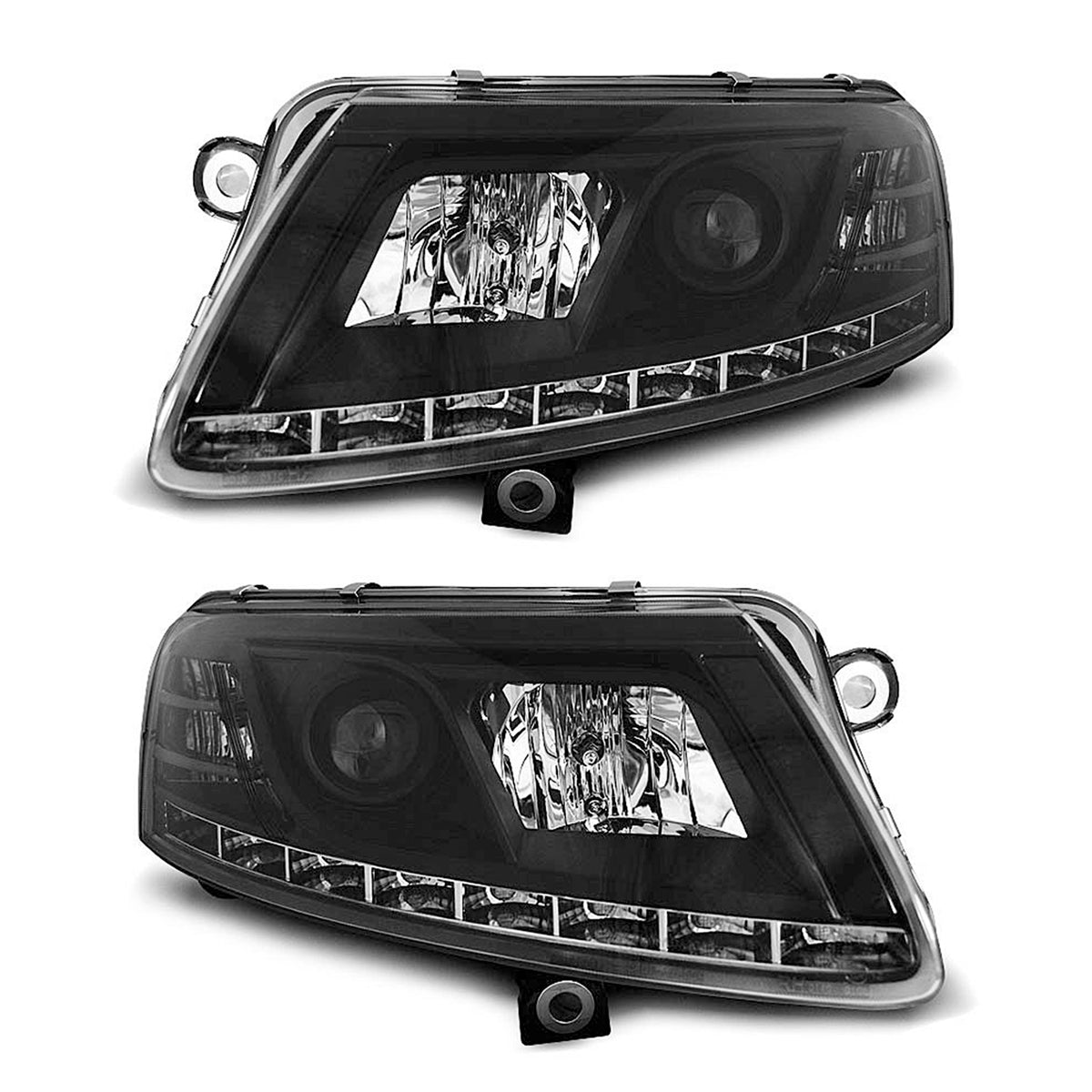 Xenon Scheinwerfer True DRL Schwarz passend für Audi A6 C6 04.04-08