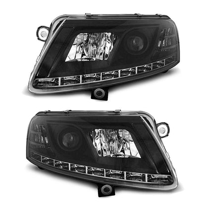 Xenon Scheinwerfer True DRL Schwarz passend für Audi A6 C6 04.04-08