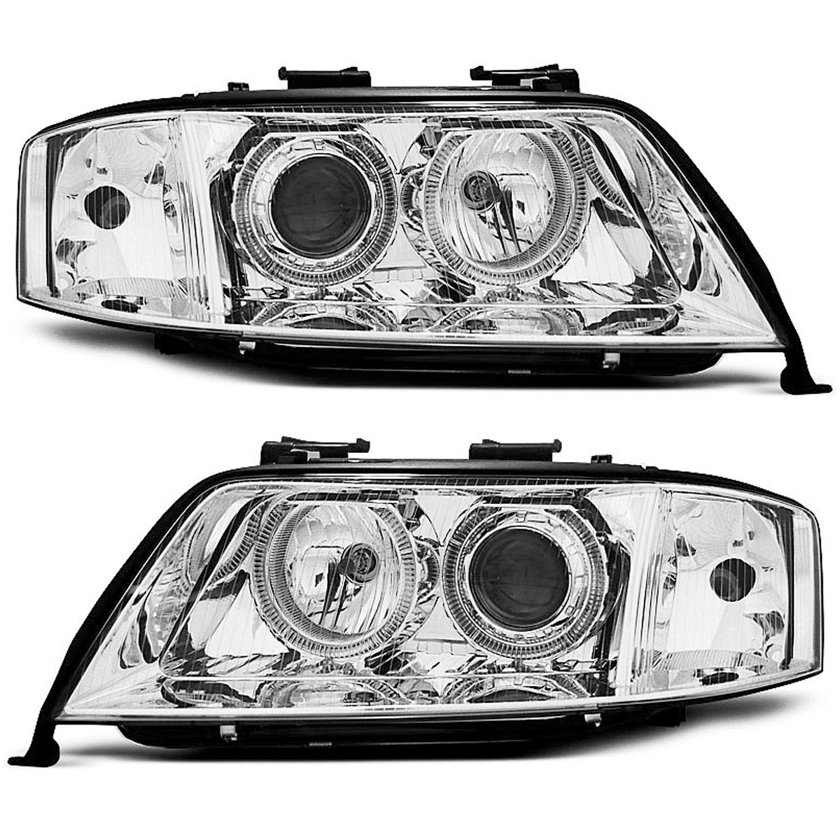 Xenon Scheinwerfer Angel Eyes Chrom passend für Audi A6 05.97-09.99