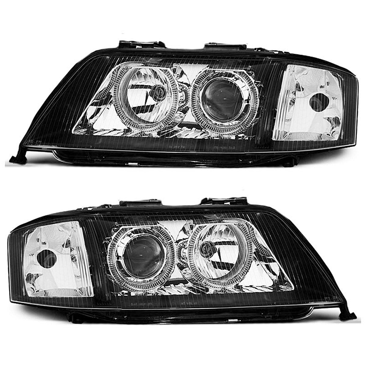 Xenon Scheinwerfer Angel Eyes Schwarz passend für Audi A6 05.97-09.99