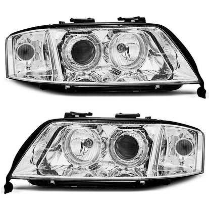 Scheinwerfer Angel Eyes Chrom passend für Audi A6 06.01-05.04