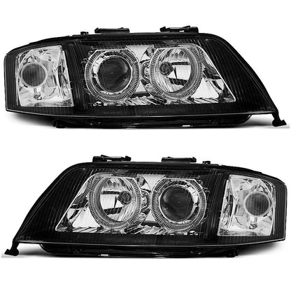 Xenon Scheinwerfer Angel Eyes Schwarz passend für Audi A6 06.01-05.04