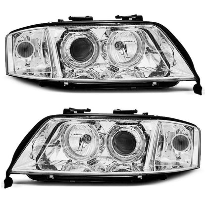 Xenon Scheinwerfer Angel Eyes Chrom passend für Audi A6 10.99-06.01