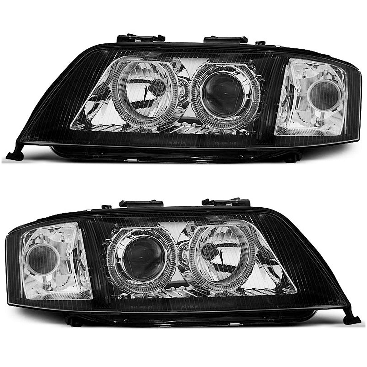 Xenon Scheinwerfer Angel Eyes Schwarz passend für Audi A6 10.99-06.01