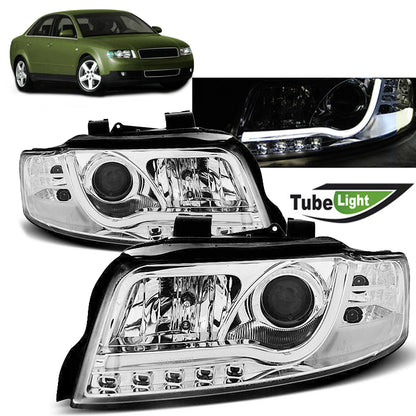 Scheinwerfer Röhrenlicht Chrom passend für Audi A4 10.00-10.04