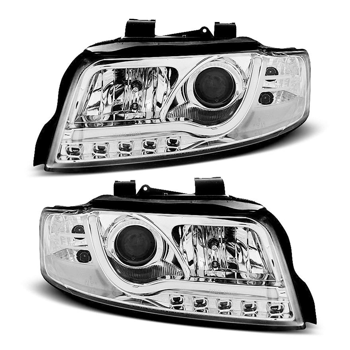 Scheinwerfer Röhrenlicht Chrom passend für Audi A4 10.00-10.04