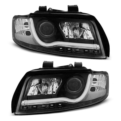 Scheinwerfer Röhrenlicht Schwarz passend für Audi A4 10.00-10.04