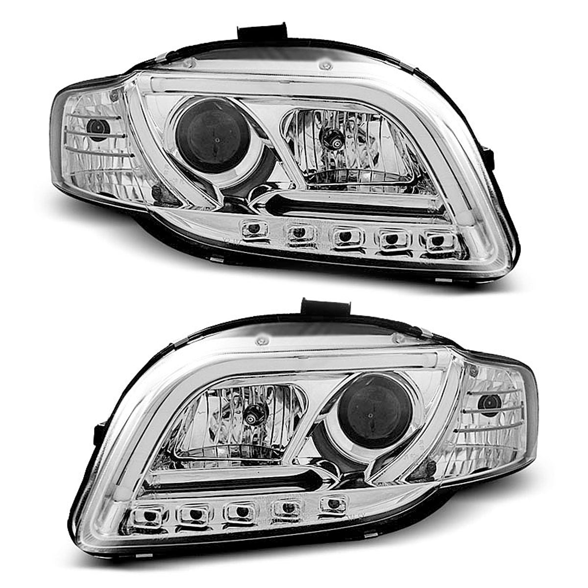 Scheinwerfer Röhrenlicht Chrom passend für Audi A4 B7 11.04-03.08