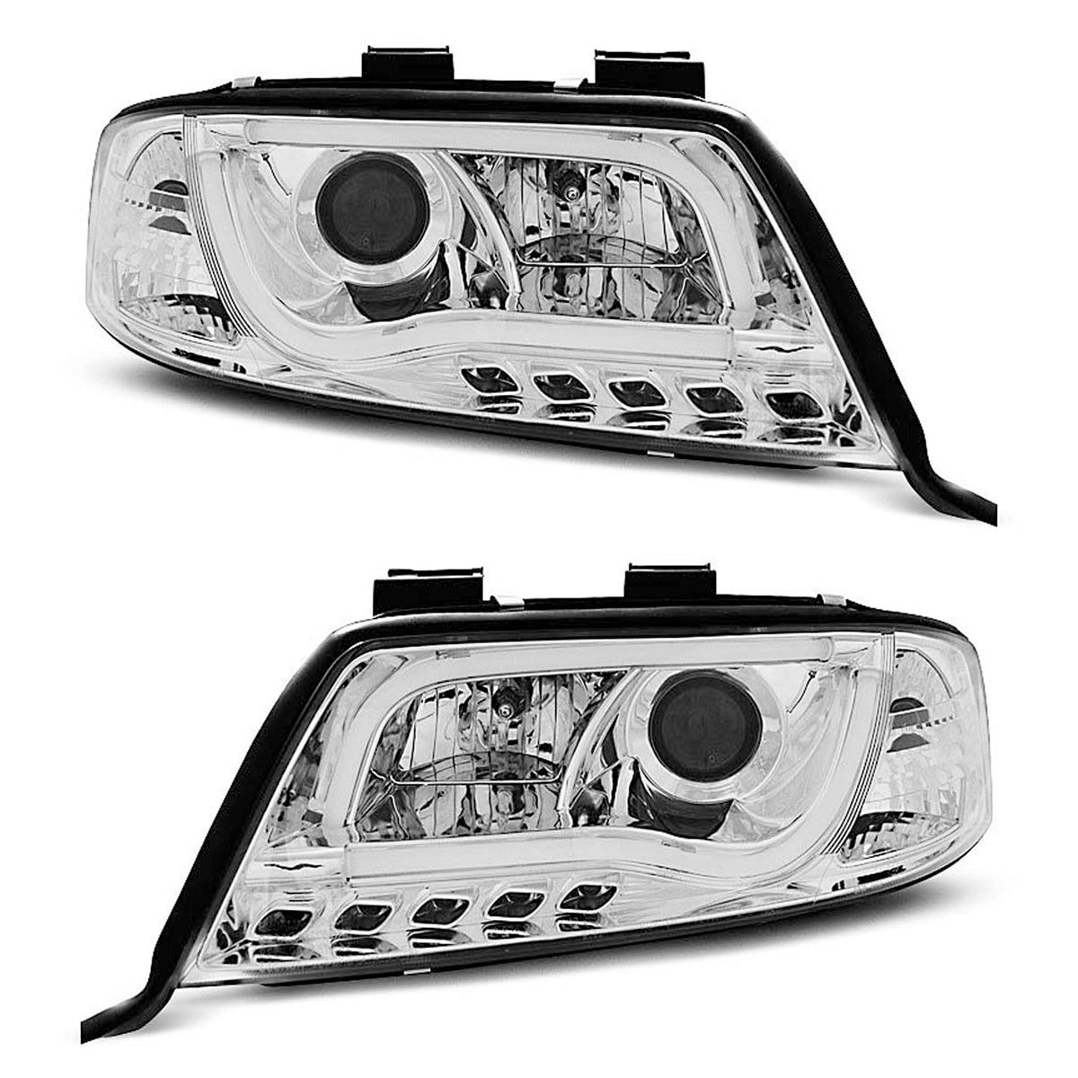 Scheinwerfer Röhrenlicht Chrom passend für Audi A6 05.97-05.01