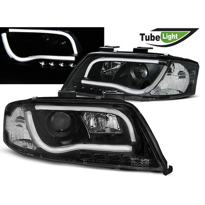 Scheinwerfer Röhrenlicht Schwarz passend für Audi A6 05.97-05.01