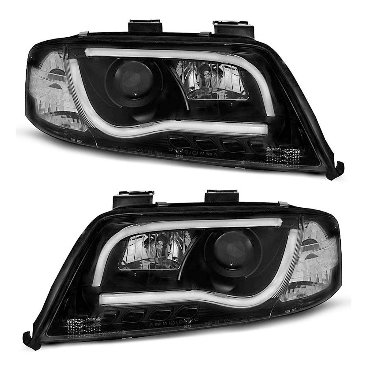 Scheinwerfer Röhrenlicht Schwarz passend für Audi A6 05.97-05.01