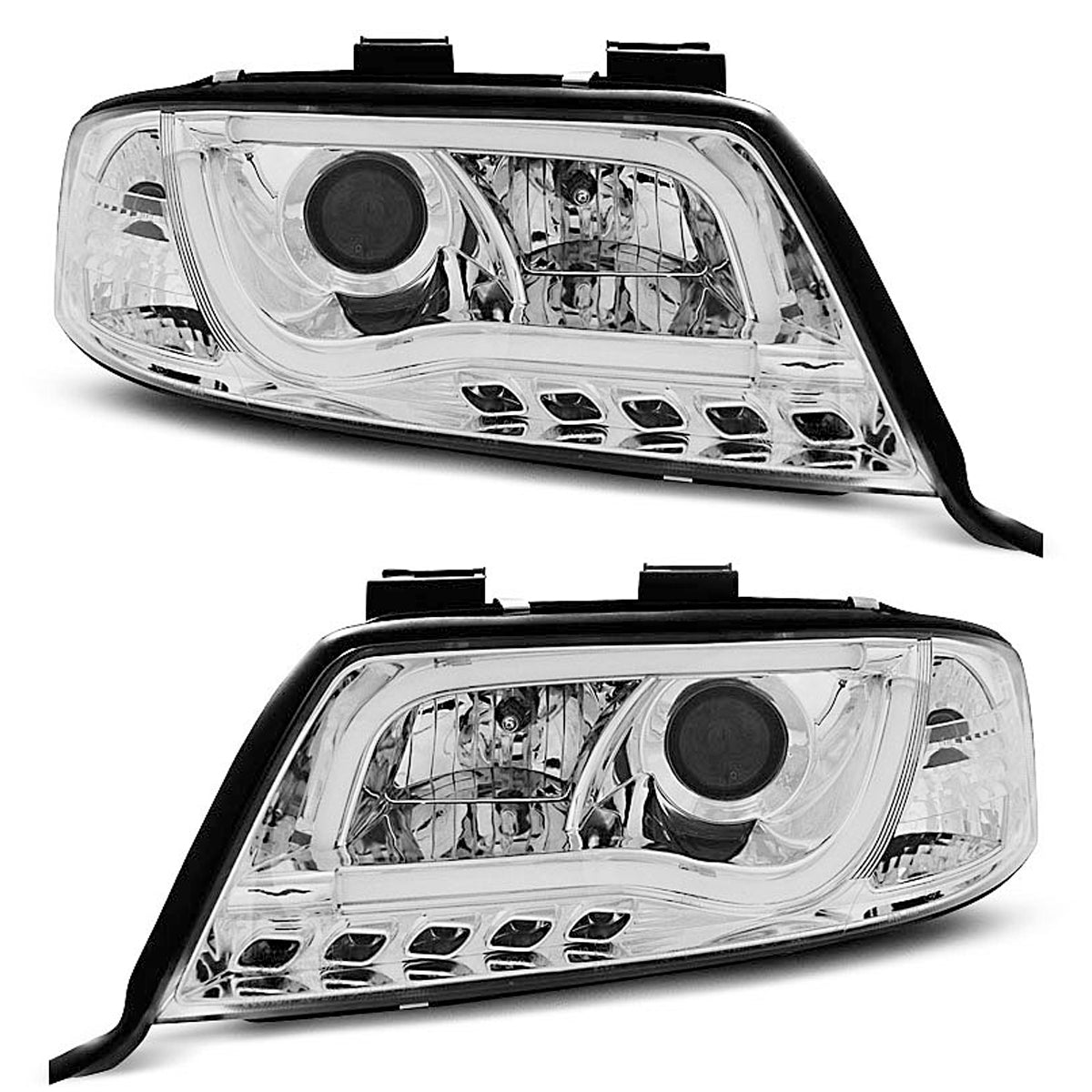 Scheinwerfer Röhrenlicht Chrom passend für Audi A6 06.01-05.04