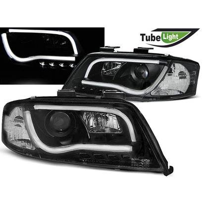 Scheinwerfer Röhrenlicht Schwarz passend für Audi A6 06.01-05.04