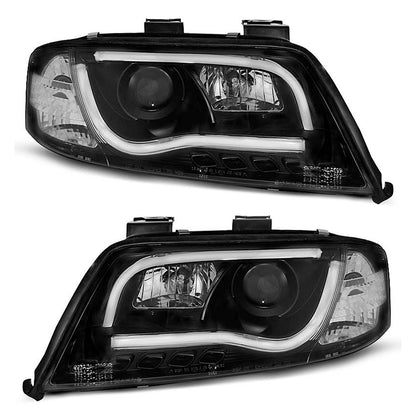 Scheinwerfer Röhrenlicht Schwarz passend für Audi A6 06.01-05.04