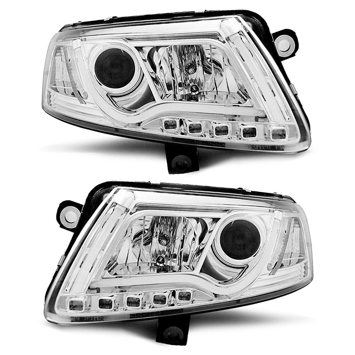 Scheinwerfer Röhrenlicht Chrom passend für Audi A6 C6 04.04-08