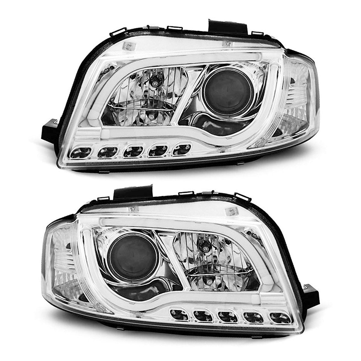 Scheinwerfer Röhrenlicht Chrom passend für Audi A3 8P 05.03-03.08