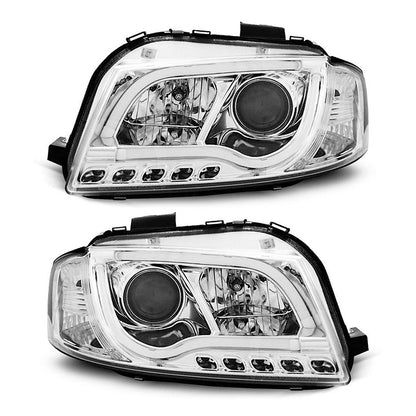 Scheinwerfer Röhrenlicht Chrom passend für Audi A3 8P 05.03-03.08
