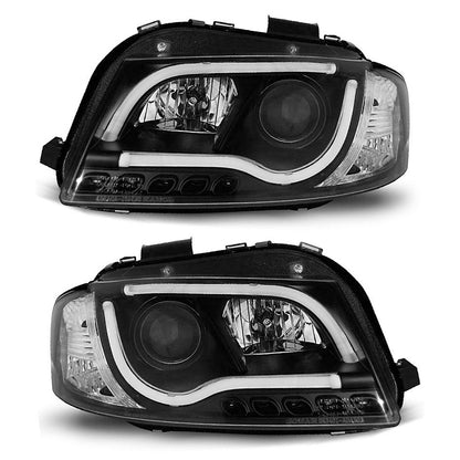 Scheinwerfer Röhrenlicht Schwarz passend für Audi A3 8P 05.03-03.08