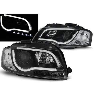 Scheinwerfer Röhrenlicht Schwarz passend für Audi A3 8P 05.03-03.08