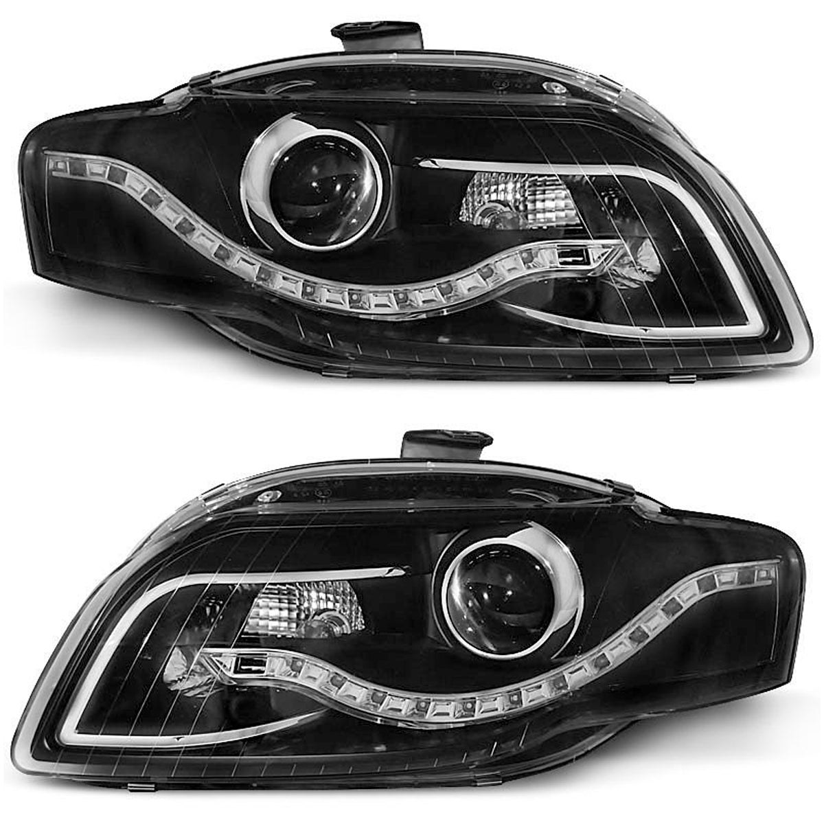 Scheinwerfer True DRL Schwarz passend für Audi A4 B7 11.04-03.08