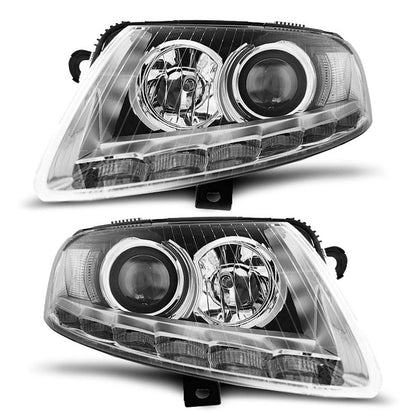 XENON Scheinwerfer True DRL Chrom passend für Audi A6 C6 04.04-08