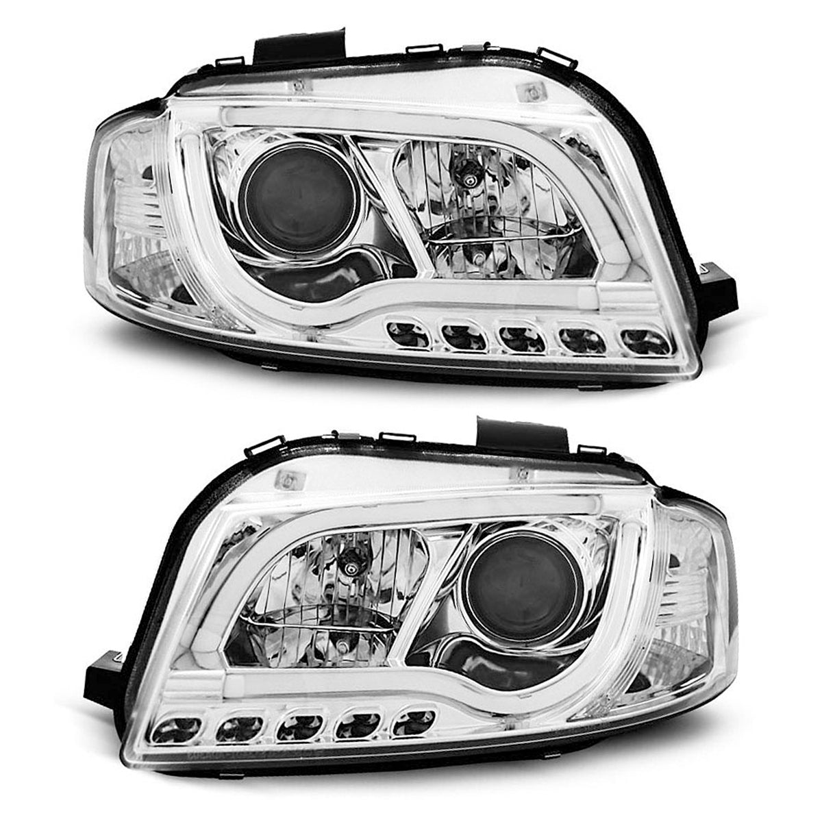 Scheinwerfer Tube Light DRL Chrom passend für Audi A3 8P 05.03-03.08