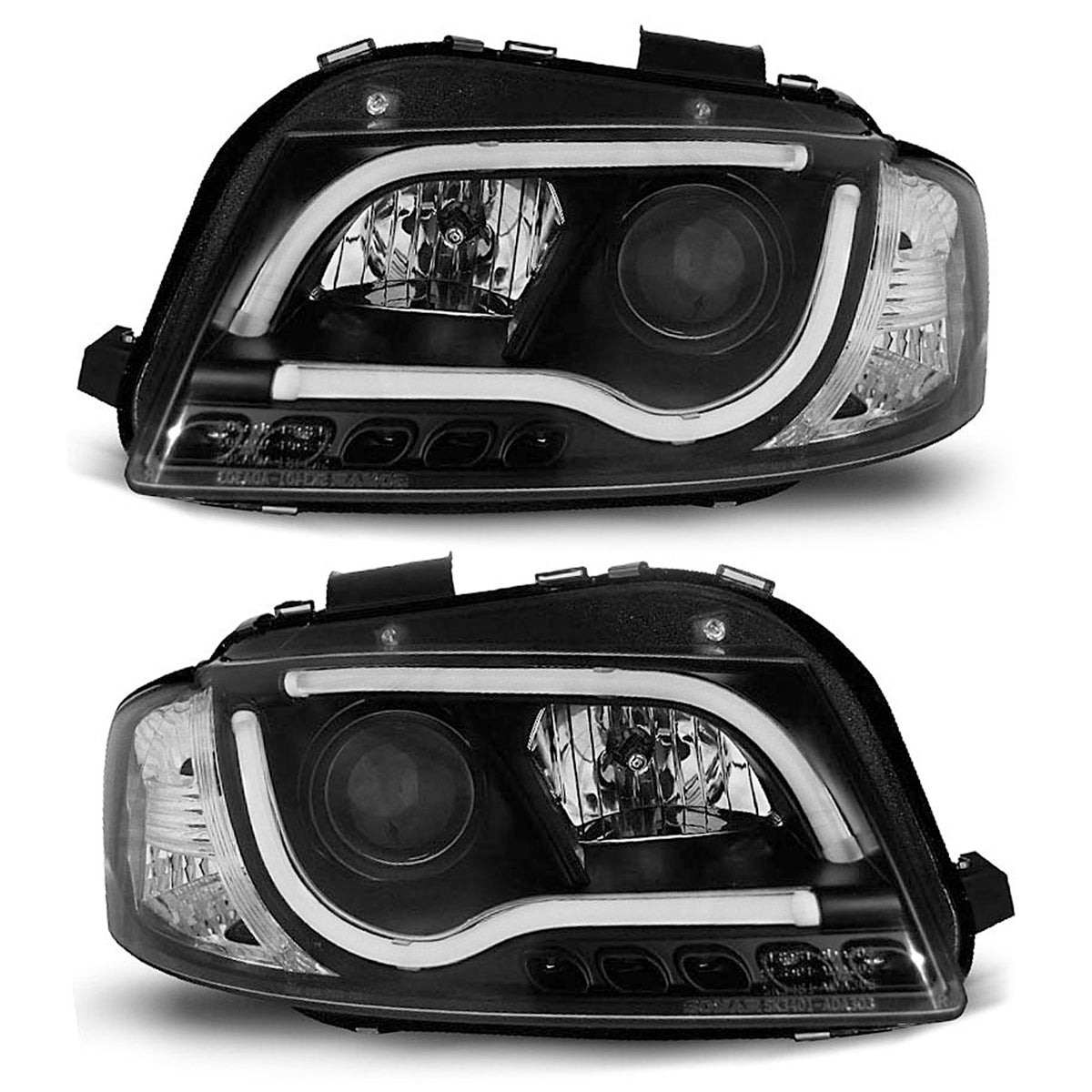 Scheinwerfer Tube Light DRL Schwarz passend für Audi A3 8P 05.03-03.08