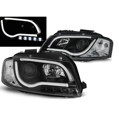 Scheinwerfer Tube Light DRL Schwarz passend für Audi A3 8P 05.03-03.08